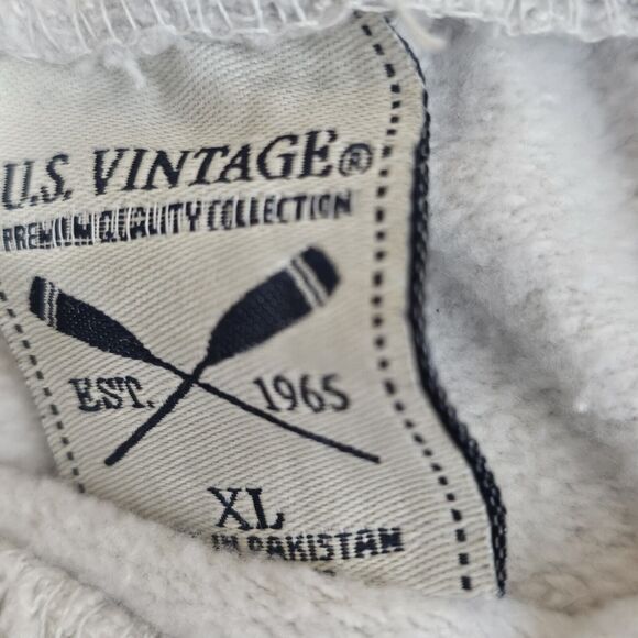 U.S. Vintage Track Pants Joggers XL Beige Cotton Blend Pockets Elastic Waist - Picture 5 of 8